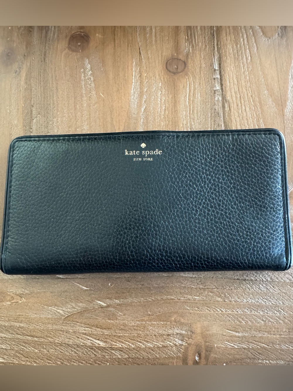 Kate Spade Black Pebbled Leather Wallet